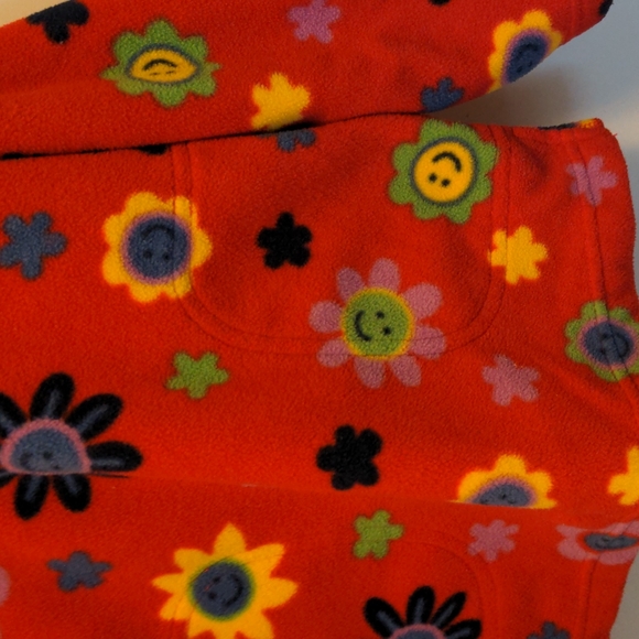 Sonoma Girls Size M 5 Happy Face Flower Partial Zip Pullover Top w/Pockets - Picture 2 of 7